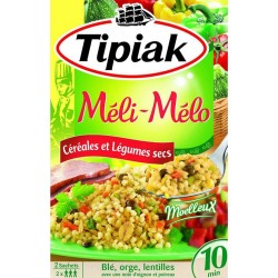 Tipiak Méli-Mélo Céréales et Légumes Secs Moelleux par 2 Sachets 330g (lot de 4)