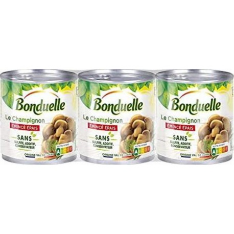 Bonduelle le champignon éminé épais 3x115g