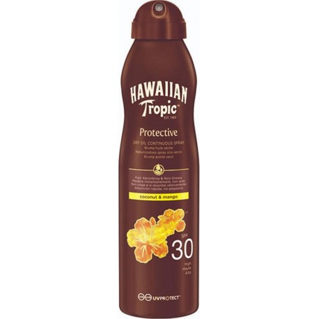 Hawaiian Tropic Protective Dry Oil SPF 30 Coconut & Mango 180ml (lot de 2)