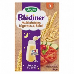 Blédina Blédiner Multicéréales Légumes du Soleil Céréales du Soir (de 8 à 36 mois) la boîte de 244g (lot de 6)