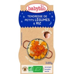 BABYBIO Bols tendresse de petits légumes & riz bio dès 12 mois 2x200g