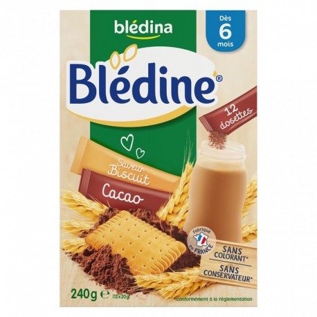 Blédina Blédine Saveur Biscuit Cacao (dès 6 mois) 12 dosettes 240g (lot de 6)