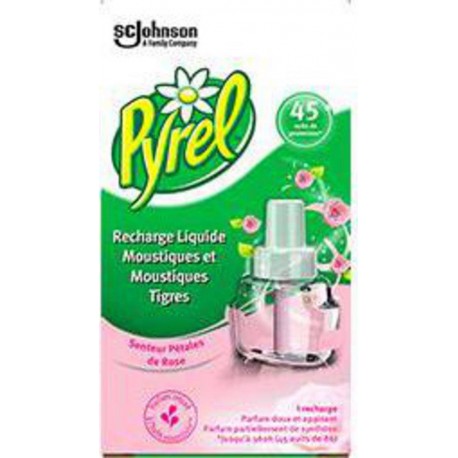 Pyrel Recharge liquide moustiques senteur pétales de rose recharge 27ml