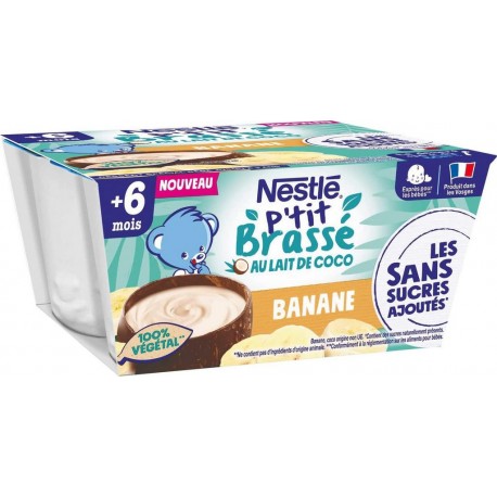 NESTLE P’TIT BRASSE LAIT DE COCO/BANANE 4X90g