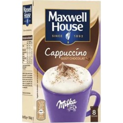 Maxwell House Cappuccino Milka café soluble x8 sticks 154g