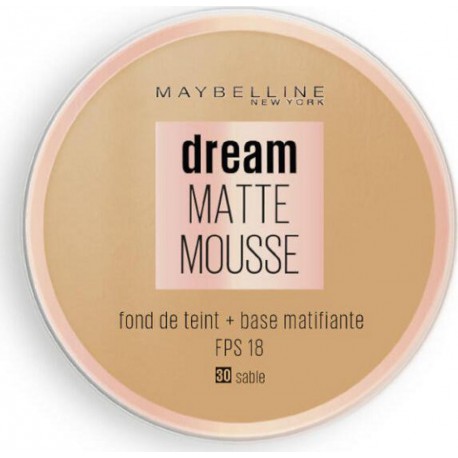 Maybelline NU FOND DE TEINT DREAM MAT 30 GEMEY SPF FPS 18 boîte 18ml