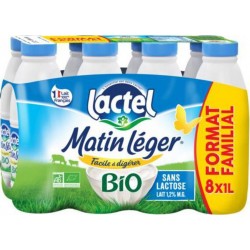 Matin léger bio Lactel -1.2%Mg- 8x1L