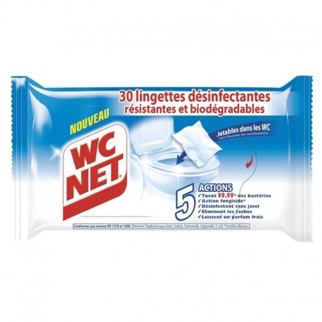 WC Net 30 Lingettes Désinfectantes (lot de 120 lingettes)