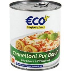 Cannelloni pur bœuf Eco+ à la sauce à l'italienne 800g