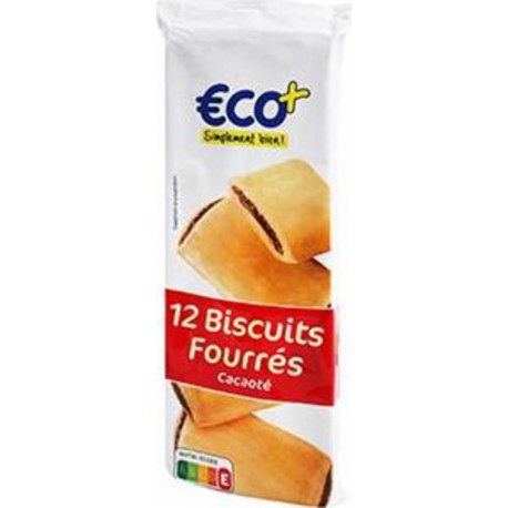 Biscuit fourré cacao Eco+ x12 225g