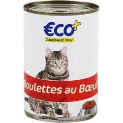 Bouchées pour chats Eco+ Boulettes au bœuf 415g