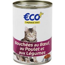 Bouchées pour chats Eco+ Boeuf poulet légumes 410g
