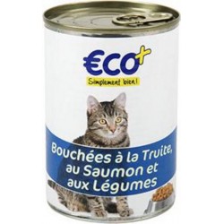 Bouchées pour chat Eco+ Truite saumon et légumes 410g