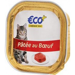 Pâté de boeuf pour chat Eco+ Barquette 100g