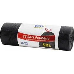 Sacs poubelle Eco+ 50L Coulissants x25