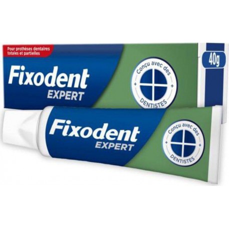 FIXODENT EXPERT Crème adhésive Pour Prothèses Dentaires goût Menthe 40g (lot de 3) tube 40g