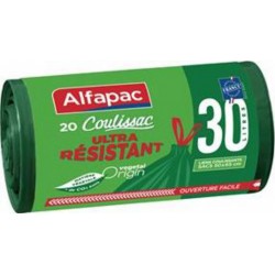 Alfapac Sacs poubelle 20L Ultra résistant Coulissac x20