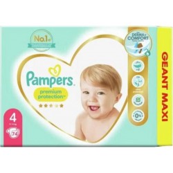 Pampers Couches Premium Protection Taille 4 9-14Kg x74