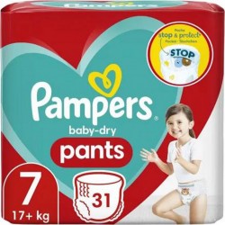 Pampers Baby-Dry Couches-culottes taille 7 pour 17Kg+ 31 Culottes