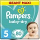 Pampers Changes Baby Dry Géant maxi T5 x80