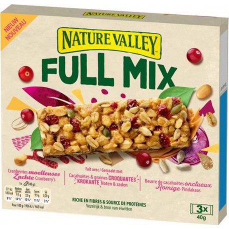 Nature Valley Barre de céréales cranberry cacahuètes 3x40g