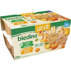 Blédina Coupelle fruits 6 mois Pomme Poire Vanille 12x100g