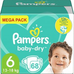 Pampers Couches Baby-Dry Taille 6 : 13-18Kg x68
