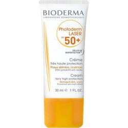 BIODERMA Photoderm Laser SPF 50+ Crème Très Haute Protection Peaux Abîmées Cicatrices 30ml (lot de 2)