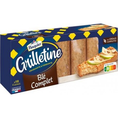 PASQUIER Biscottes Grillettine au blé complet 242g