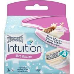 Wilkinson Sword Intuition Ultra Moisture Lames de Rasoir pour Femme Beurre de Karité 3 Recharges