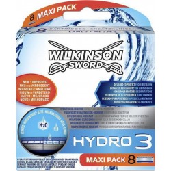 Wilkinson Sword Hydro 3 Activé H2O Lames de Rasoir pour Homme Maxi Pack 8 Recharges