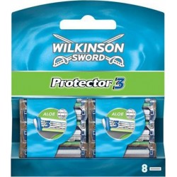 Wilkinson Sword Protector 3 avec Aloé Lames de Rasoir pour Homme 8 Recharges