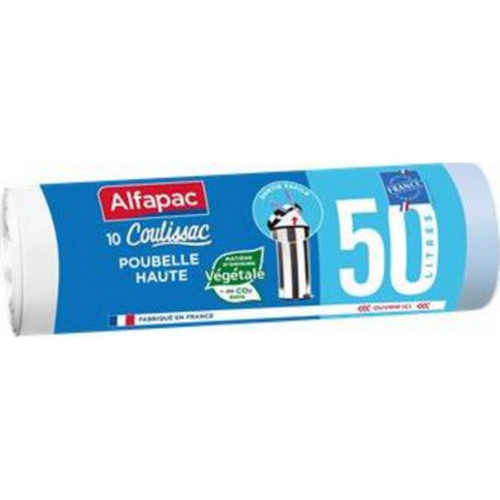 Alfapac Sacs poubelle Haute 50L Origine végétale x10