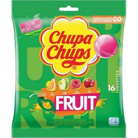 Chupa Chups Bonbons sucettes aux fruits x16 192g