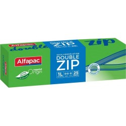 Alfapac Sacs Congélation 1L Double zip x25