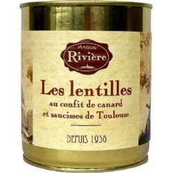 Maison Riviere Plat cuisiné lentilles confit canard 840g