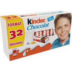 KINDER Barres chocolatées fourrées au Lait x32 400g