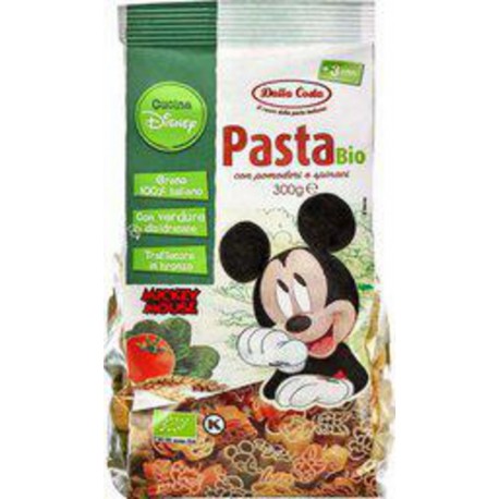 DALLA COSTA Pâtes bio Disney Mickey Mouse aux tomates et épinards 300g