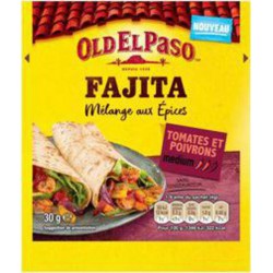 OLD EL PASO Fajita mélanges aux épices tomates et poivrons medium 30g