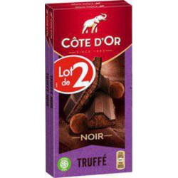 COTE D'OR Tablette de chocolat noir fourrage truffe