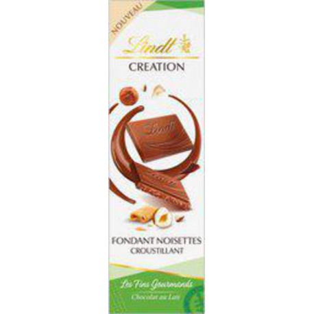 LINDT Fins Gourmands, tablette de chocolat au lait fondant noisettes