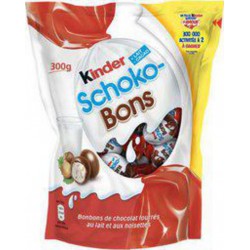KINDER Schokobons bonbons chocolatés fourrés lait et noisettes 300g