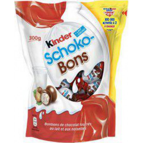 KINDER Schokobons bonbons chocolatés fourrés lait et noisettes 300g