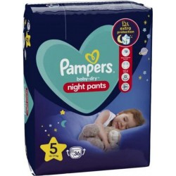 Pampers Couches culottes Taille 5 12-17Kg baby-dry nuit x36