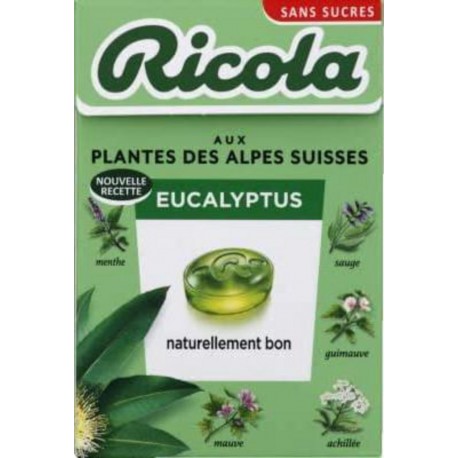 RICOLA Bonbons EUCALYPTUS sans sucres 50g