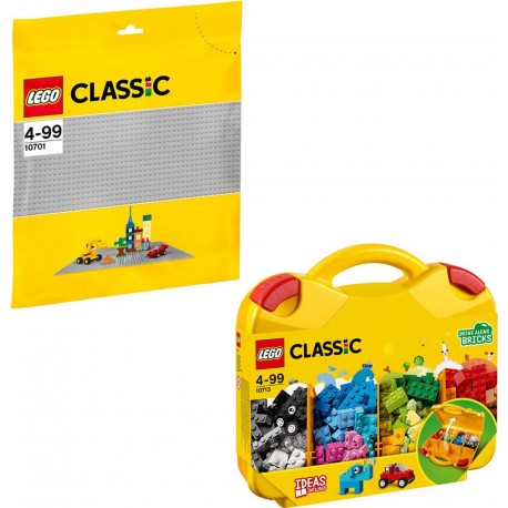 LEGO Kit LEGO® Classic : Valisette de construction et plaque de base grise