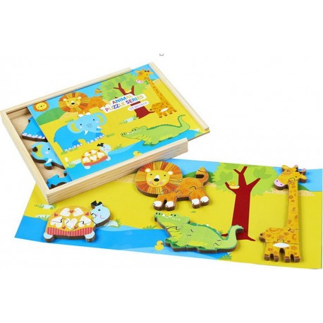 Imagin Puzzle éveil en bois La Savane 18 pièces