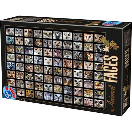 DToys Puzzle 1000 pièces : Animal Faces : Hiboux