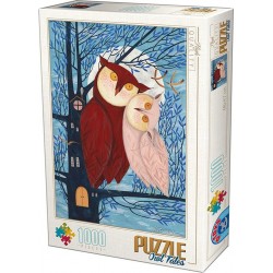 DToys Puzzle 1000 pièces : Owl Tales : Couple de hiboux