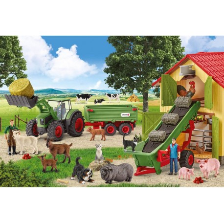 Schmidt Puzzle 60 pièces : Rentrée du foin à la ferme